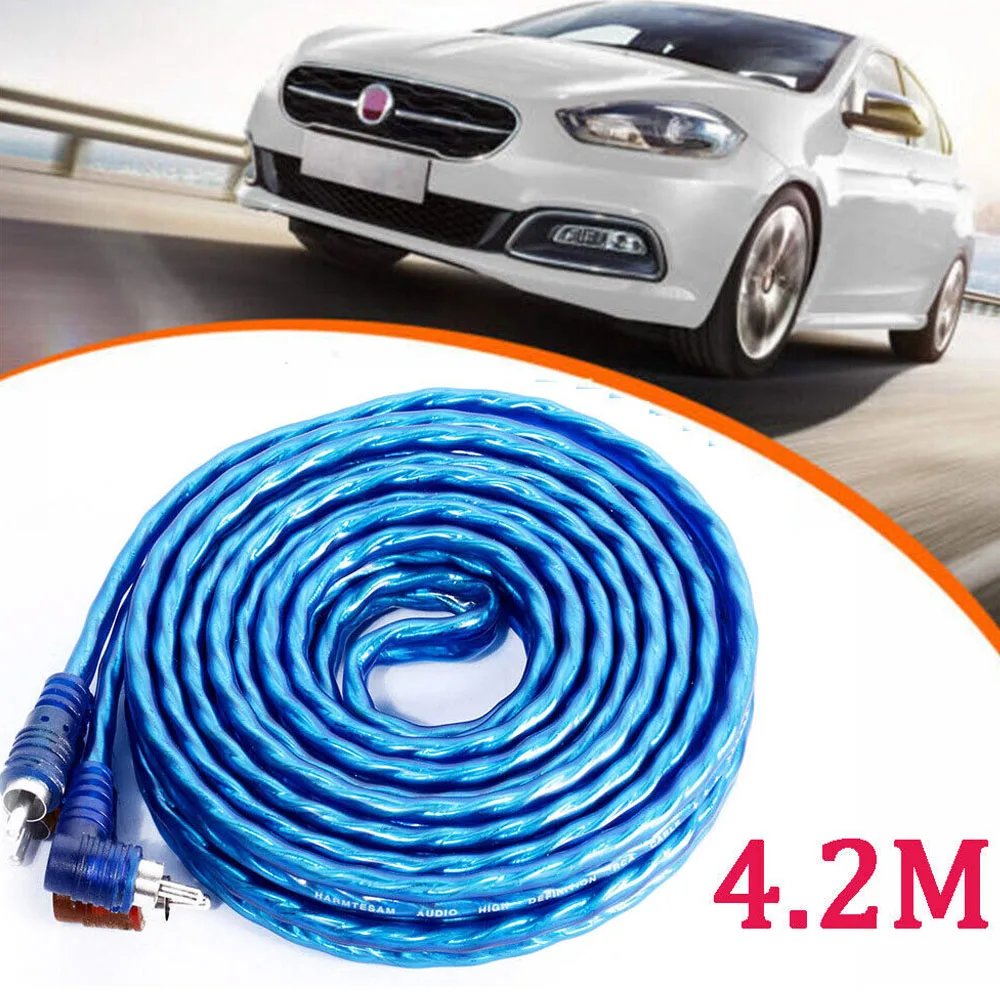 4.2M 14' FT AMP RCA Cables Car Audio Inter Connect Cable 2 Channel Power AMP For RCA / Phono Lead / Cable Car AMP / Amplifier