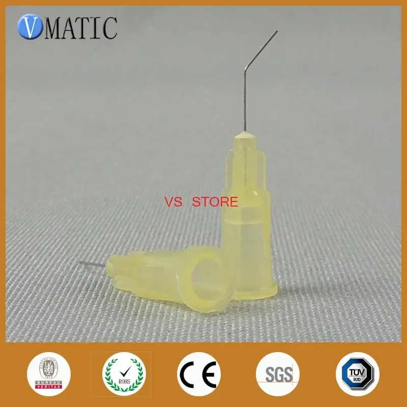 Free Shipping 100Pcs 0.5'' 13mm Length 45 Degree Bent 30G Adhesive Liquid Dispenser Needle Tips 1/2 Inch