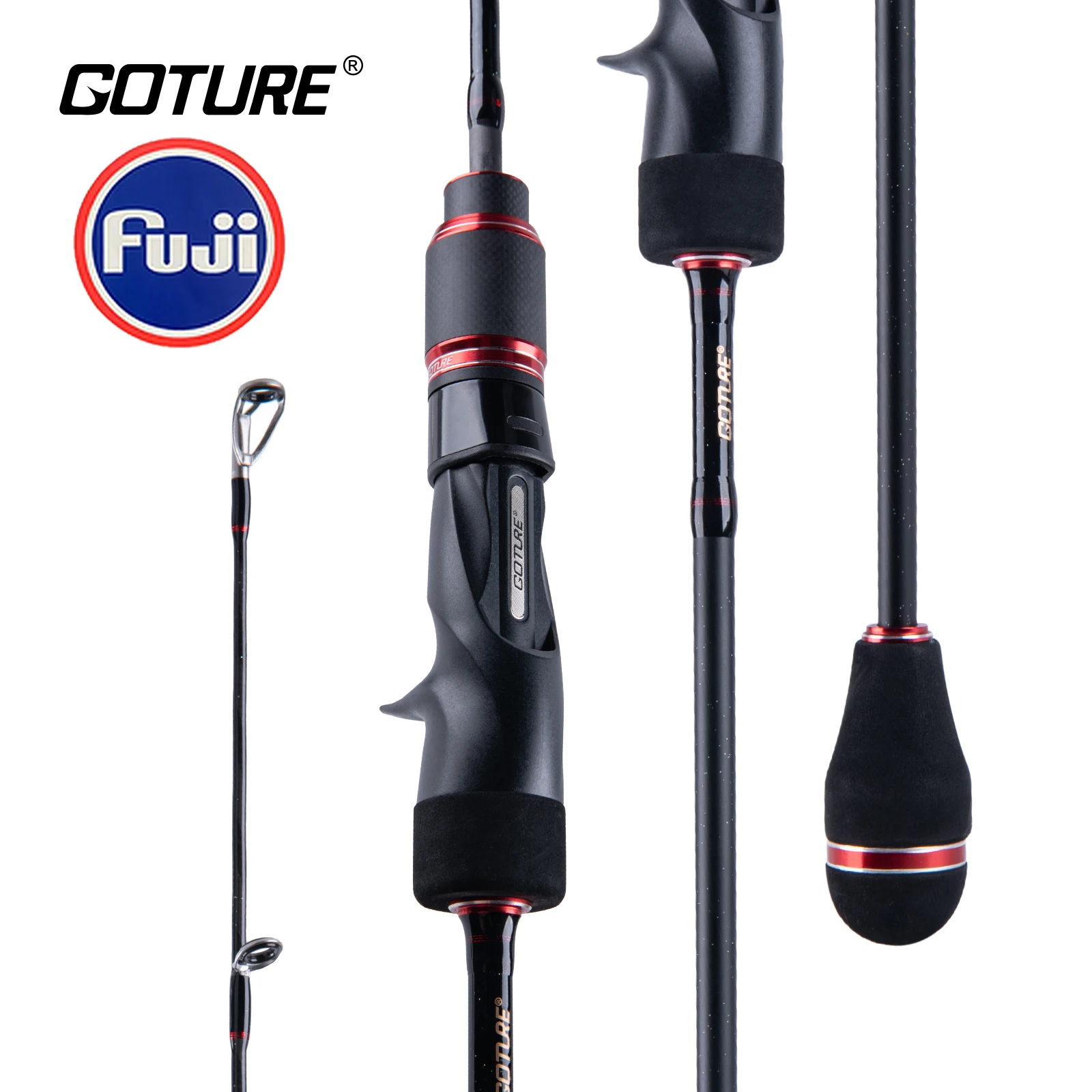 goture fibra de carbono girando hastes de fundicao anel de guia vara de pesca de jigging lento pollux fuji pesca do barco do mar ml m mh poder 30t 01