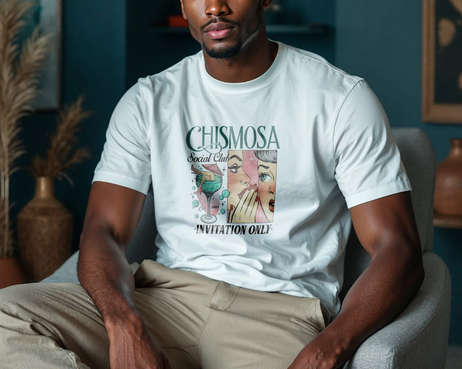 CHISMOSA Social Club T-Shirt Retro Gossip Graphic Tee Funny Latina A18