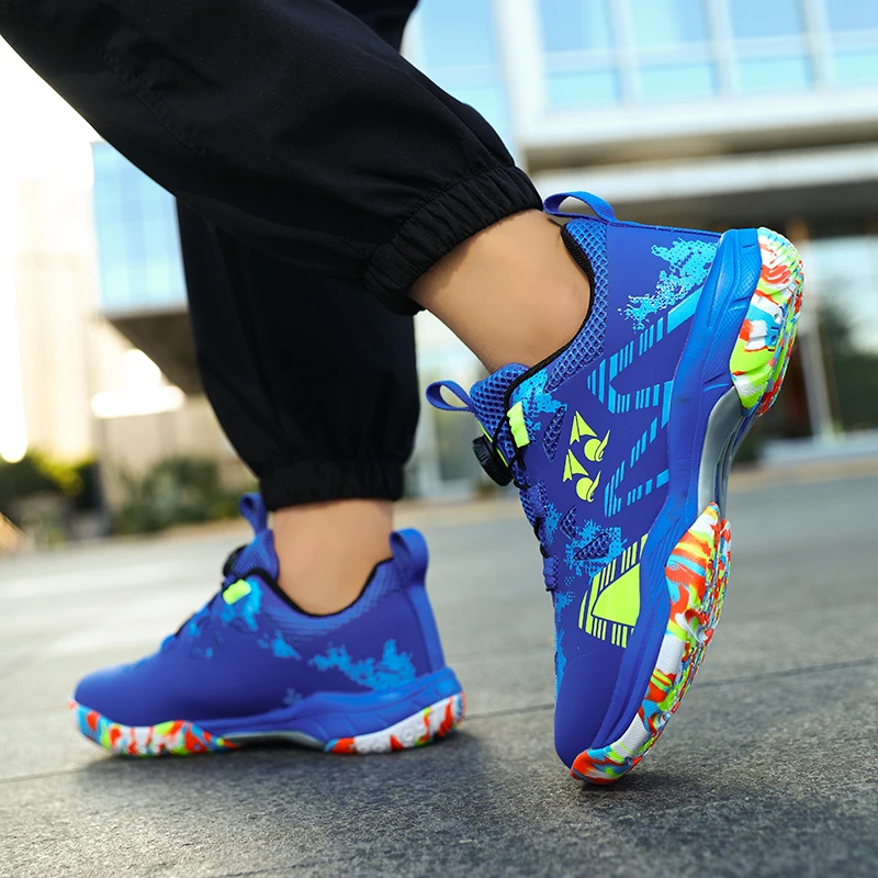 Sepatu Badminton Anak Laki-laki Perempuan Sepatu Badminton Voli Sepatu Olahraga Latihan untuk Pelajar Pria Wanita Sepatu Tenis Jaring