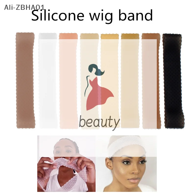 For Fix Wigs Sport Transparent Black Brown Yoga Sweatproof Non Slip Headband Seamless Silicone Elastic Wig Grip Band