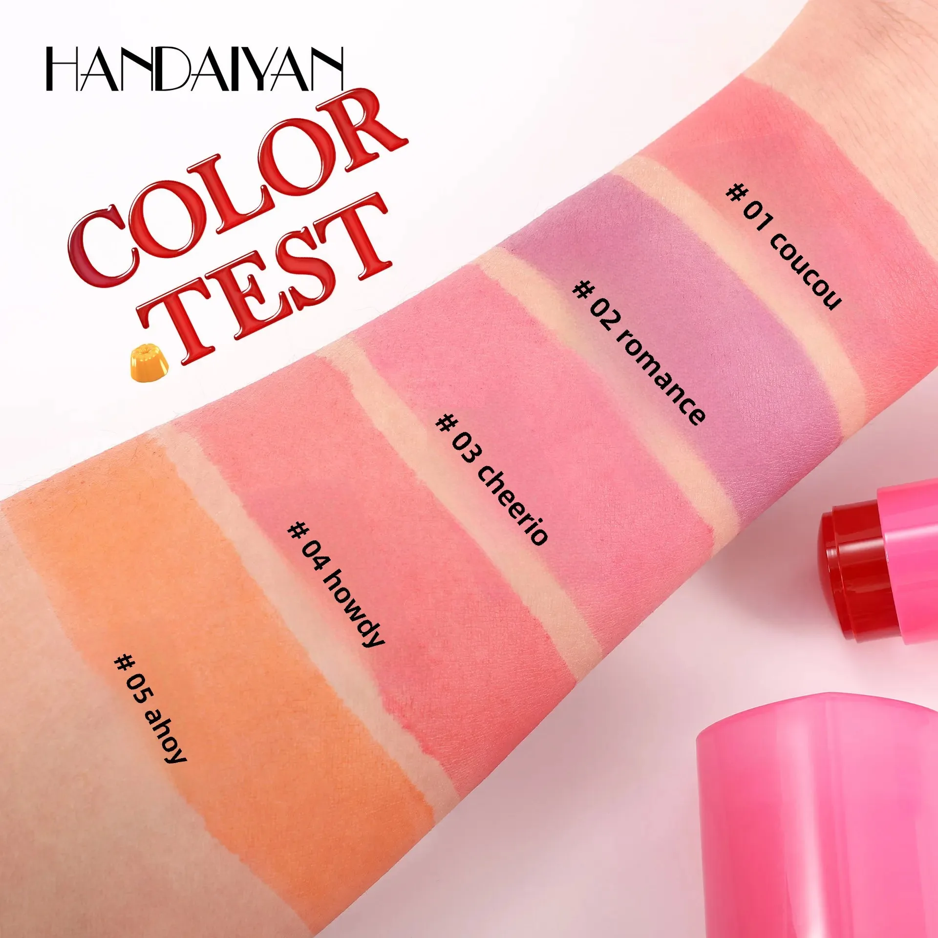 Labbra e guance Jelly Blush Stick Rossetto Gelatina Fard Stick Trucco, Water Jelly Tint Stick, Cosmetici leggeri a lunga durata