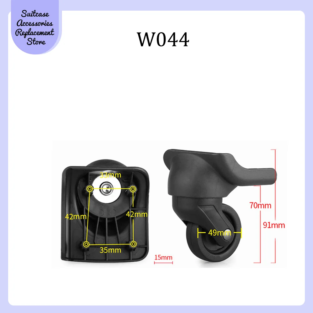 For OIWAS W044 Universal Wheel Replacement Suitcase Smooth Silent Shock Absorbing Wear-resistant Wheel Accessories Caster Wheels