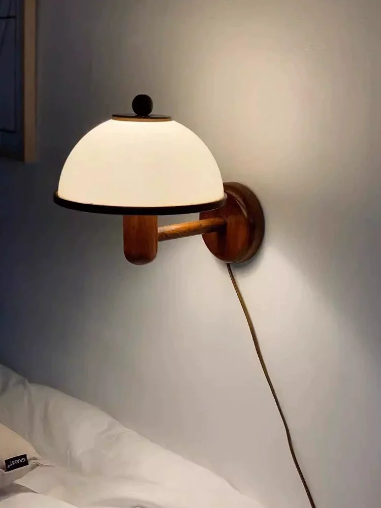 lampada de parede de cogumelo para casa retro e nostalgico madeira macica fiacao livre estilo coreano corredor e corredor corredor e corredor 01