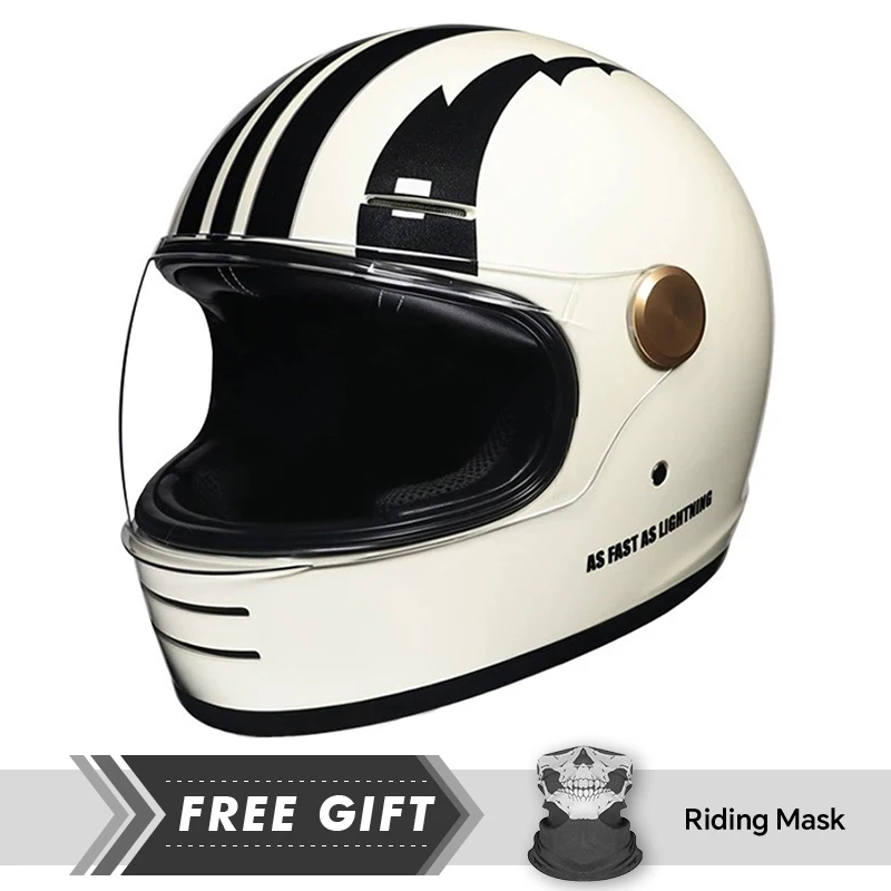 Men Women Leather Full Face Motorcycle Helmets with Clear Lens DOT Approved Off Road Capabilities ABS Materials Enhanced Safety