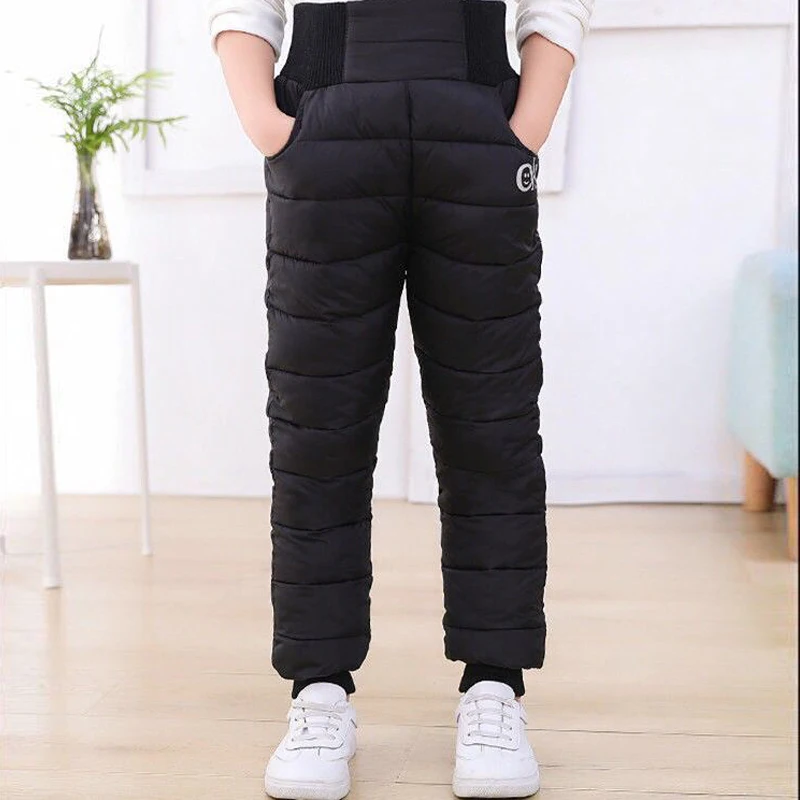 الشتاء الفتيان الفتيات أسفل السراويل المخملية أفخم رشاقته السراويل الدافئة الأطفال المراهقين طالب الاطفال في الهواء الطلق الرياضة التزلج معطف الثلج الملابس #3