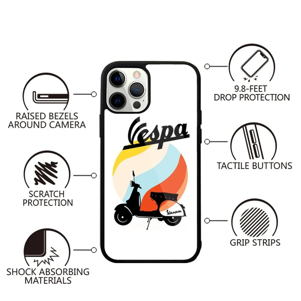 V-Vespa Scooter Phone Case For iPhone 15,14,13,12,11,Plus,Pro,Max Mini Magsafe Magnetic Wireless Charging image 3