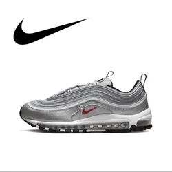 Tênis Nike Air Max 97 para homens e mulheres, unissexo, prateado, vintage, clássico, resistente ao desgaste