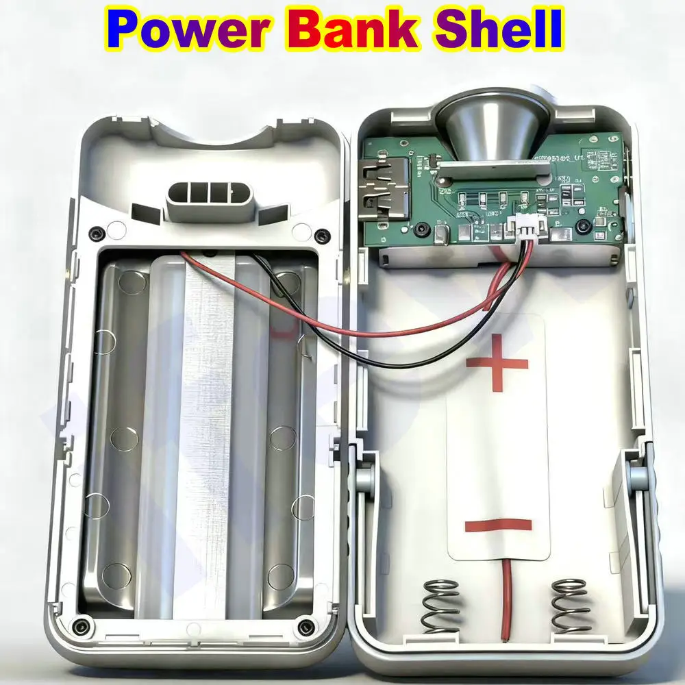 21700 Power Bank Battery Storage Box Housing With LED Camping Lamp Flashlight Battery Case Battery DIY Shell Holder Removable