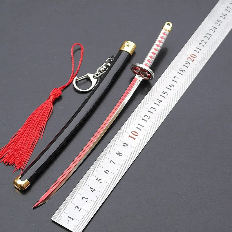 22 センチメートル/8.6 インチデーモンスレイヤーアニメ周辺キーホルダー竈門炭治郎刀ナイフバウンス武器モデル金属クラフト装飾玩具