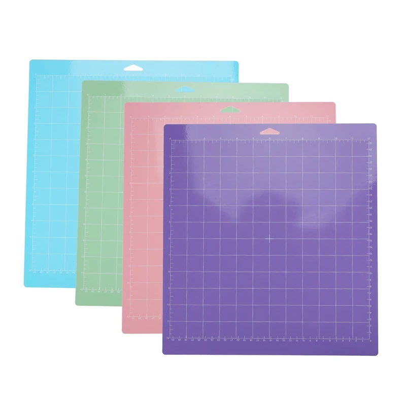 4 Pcs Mixed Color PVC Cutting Mat Grid Cutting Pads Cutting Plotter Pad Replacement Accessories For Cricut Maker/Cameo 4