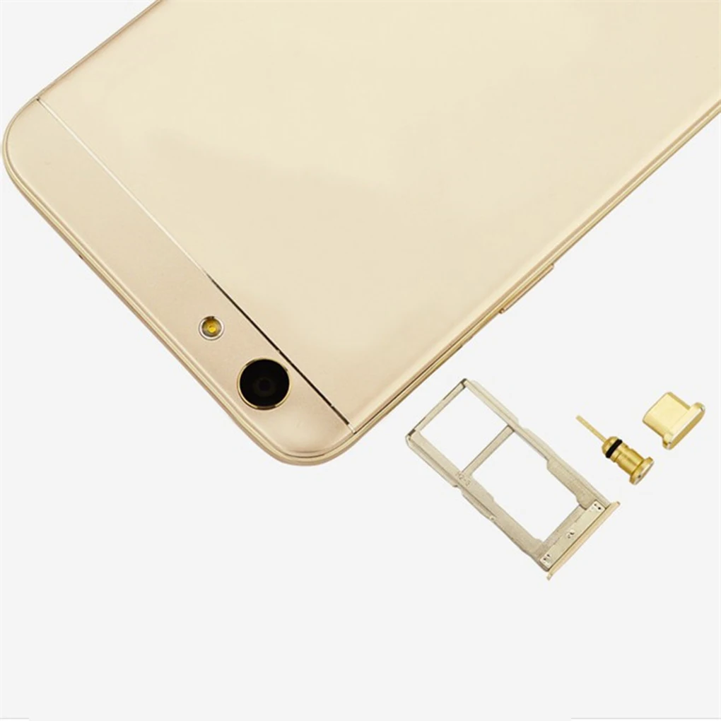 3.5 AUX Earphone Interface Phone Audio Dust Stopper Cover Mobile Phone Card Retrieve Card Pin Accessory, Gold