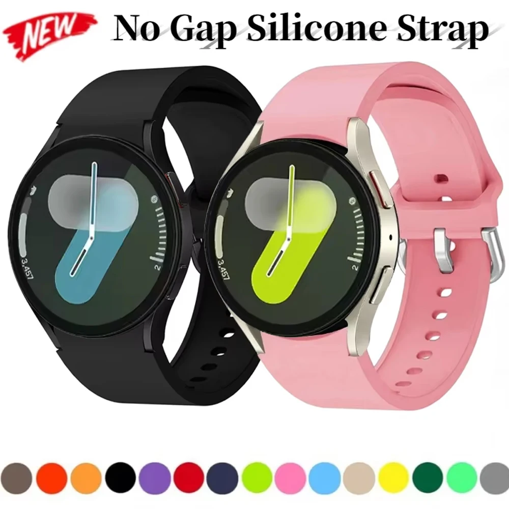 Pulseira de silicone para samsung galaxy watch 6 4 clássico 43mm 42mm pulseira esportiva cinto para relógio 7 6 5 4 40mm 44mm 5 pro 45mm correa