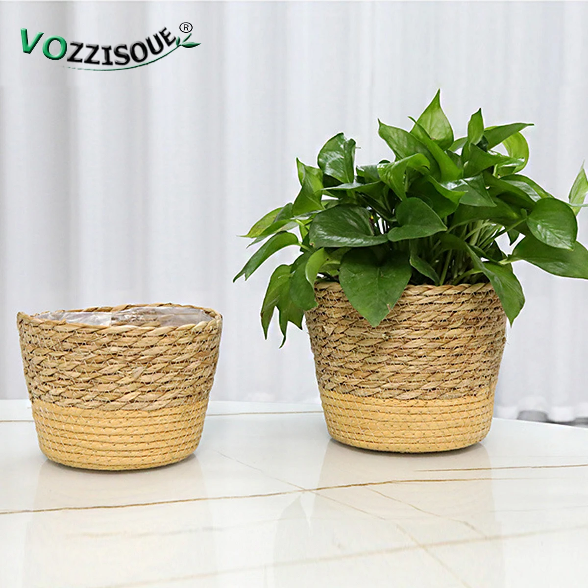 Nordic Creative Orchid Pot Handmade Weaving Vine Grass Weaving Balcony Decorations Flower Pot Garden Plant Accessories