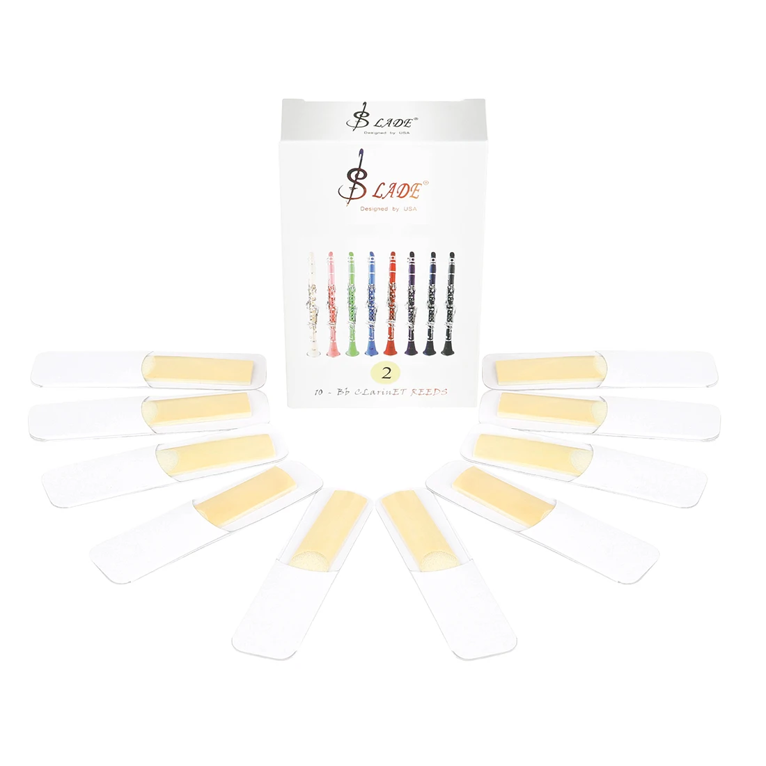 10 Pz/set Bb Clarinetto Reed Eb Sax Reed 2 e 3 Forza Reed per Clarinetto Soprano Alto Tenore Sax Accessori Per Strumenti A Fiato