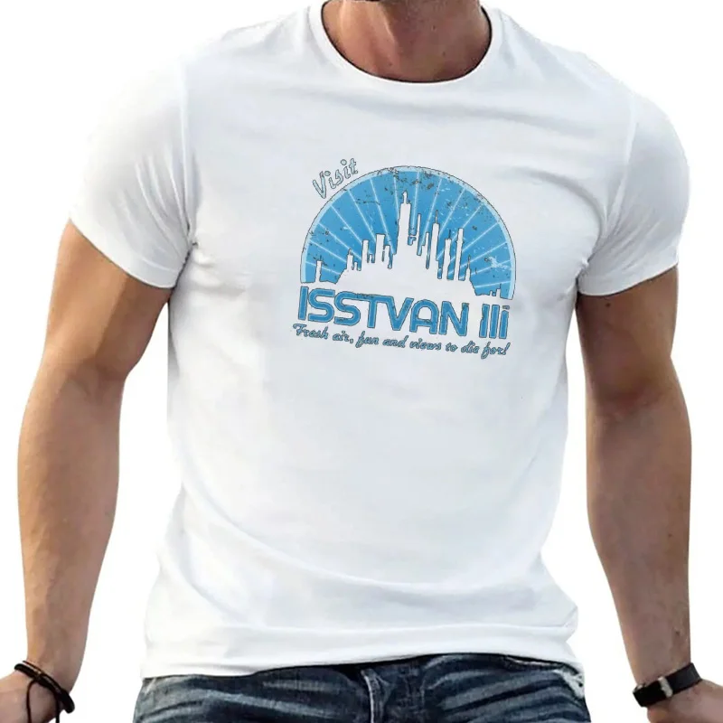 Camiseta de secado rápido para hombre, camisa blanca, azul, Visit Isstvan