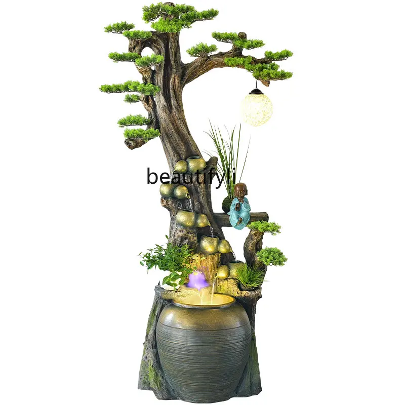 

Pachira Macrocarpa Lucky Tree Flowing Water Ornaments Company Opening Gifts Home Living Room Facade Shop Ornament Furnishing