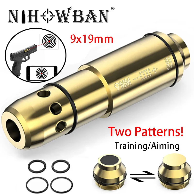 

Tactical Laser Training Bullet 9x19mm 9mm Bore Sight 2 in 1 Red Dot Laser Scope for Dry Fire Pistol Training Aiming Calibration