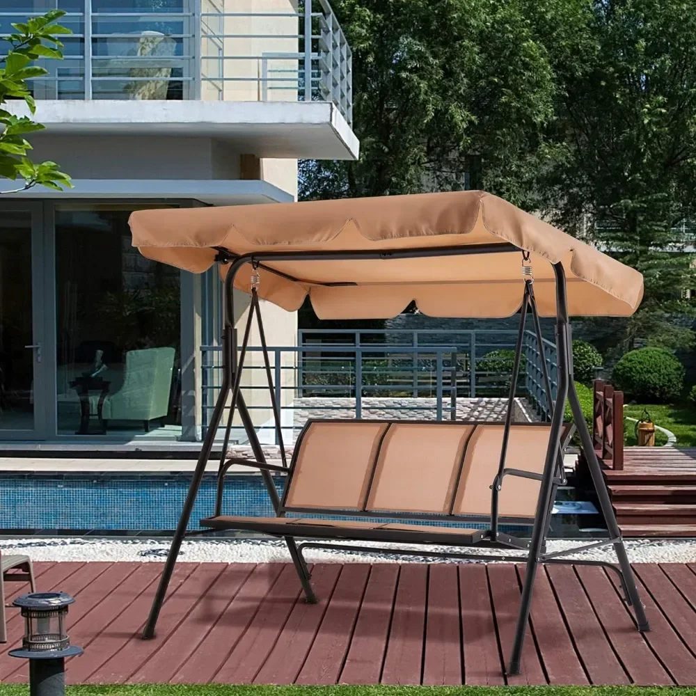 

l Hanging Swing for Garden Trade Shows 4507 (Beige) Outdoor Garden Hammocks Outdoor Patio Canopy Swing Chair 3-Person Arjih Red