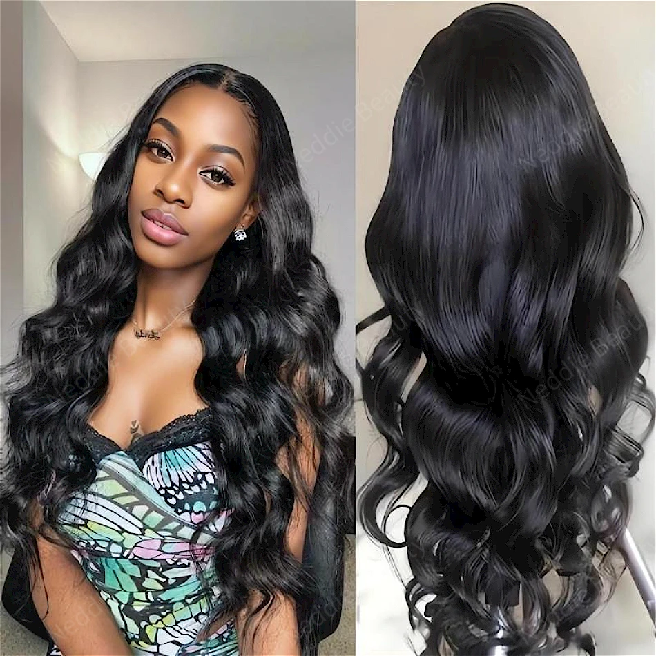 

Glueless HD Lace Frontal Wig 13x6 Human Hair Body Wave Choice 40 Inch 100% Natural PrePlucked Ready To Wear Cheap Wigs For Women