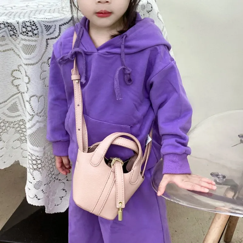 High-quality Children's Handbag Autumn and Winter Travel Women Fashion Mini Crossbody Bag Bucket Bag Girl Kid's Messenger Bag