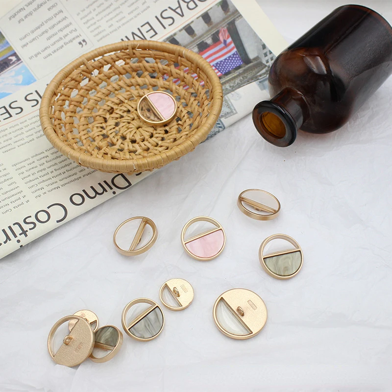 Metal Round Transparent Buttons Women Jacket Suit Buttons Coat Shirt Buttons for Sewing Needlework Sweater Dress Accessories