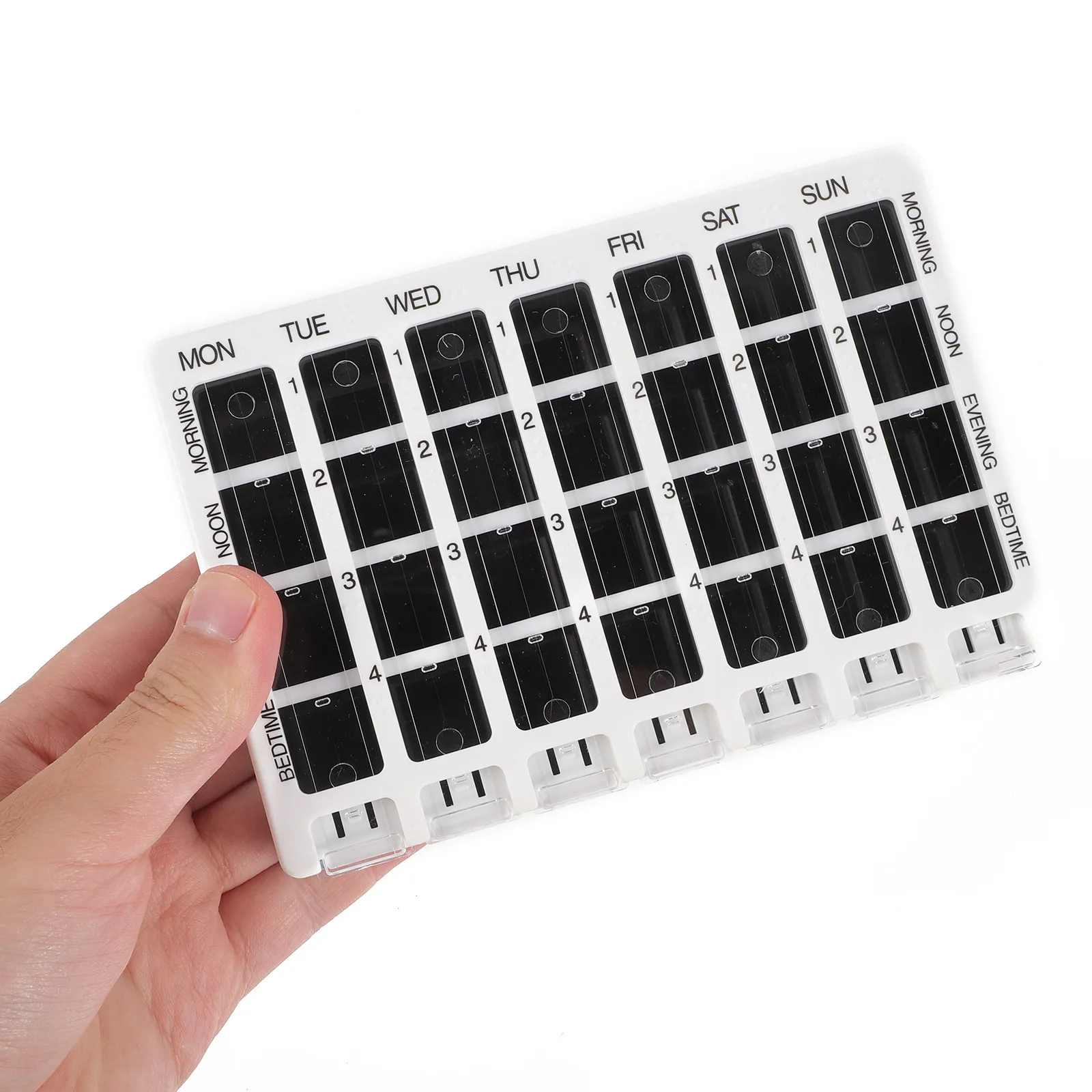 1pc Plastic 28-grid Compartment Storage Boxes Weekly Pill Box Daily Medication Organizer Mini Pills Storage Case For Travel