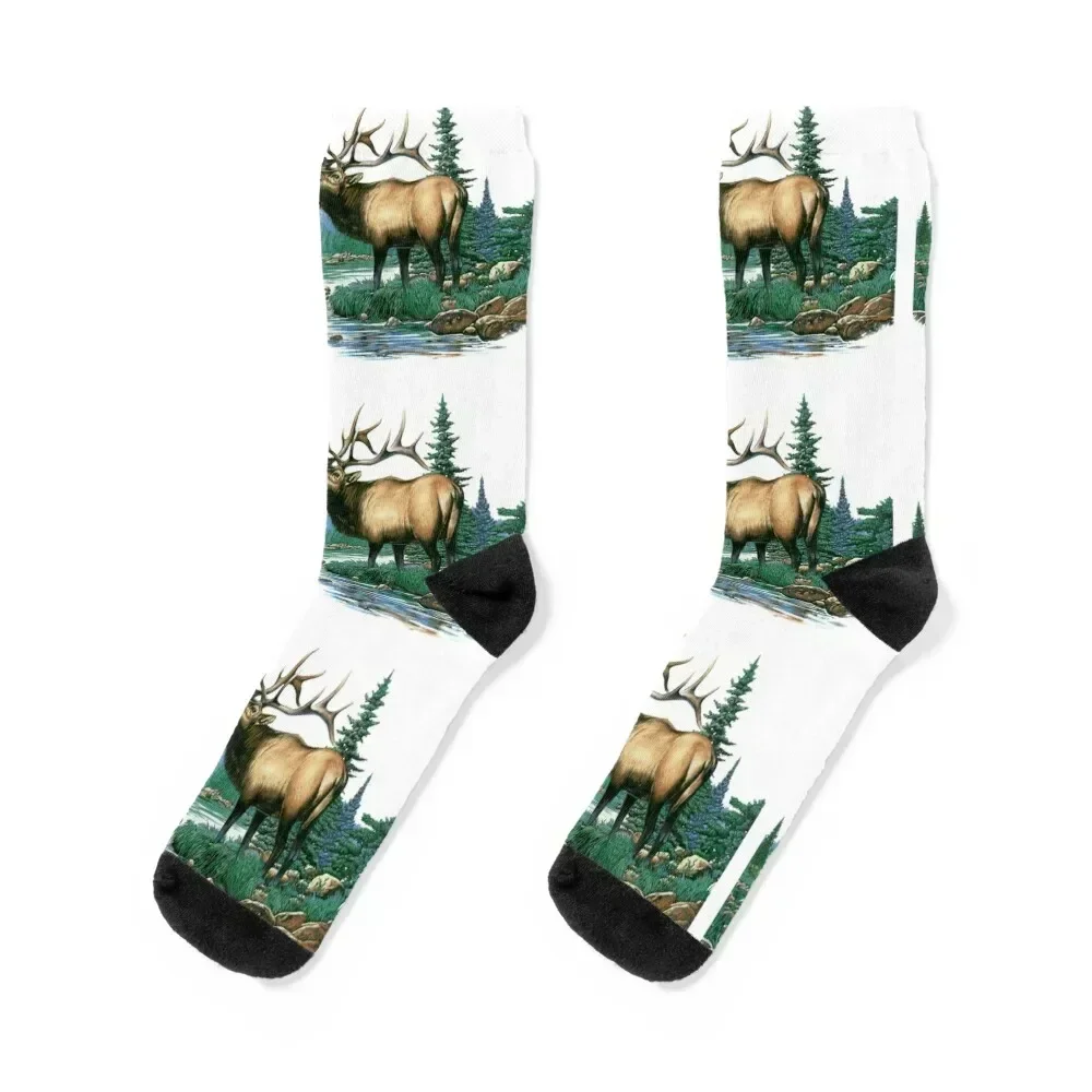 

Elk Stream Socks man japanese fashion hockey Soccer Socks Ladies Men's football sheer funny gifts Socks For Girls Men's
