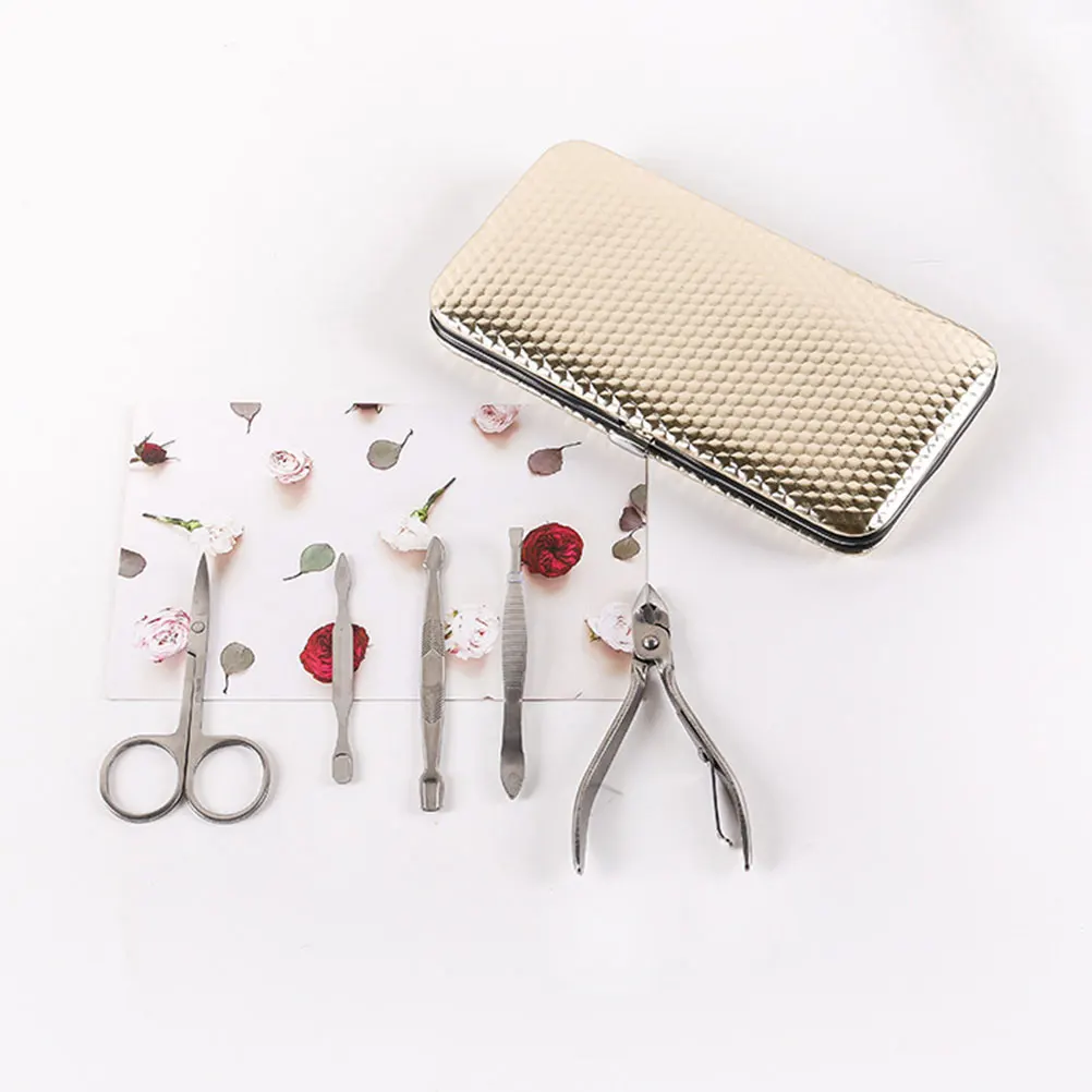 Conjunto de cortador de unhas profissional, 19 peças, aço inoxidável, ferramentas de manicure, leve, cabo longo, essencial, kit de aliciamento de unhas para casa