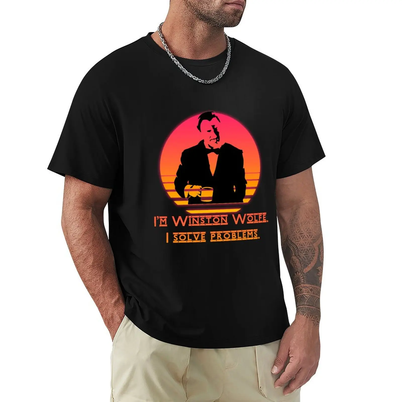 

Winston Wolfe T-Shirt anime Clothing plus size tops mens workout shirts