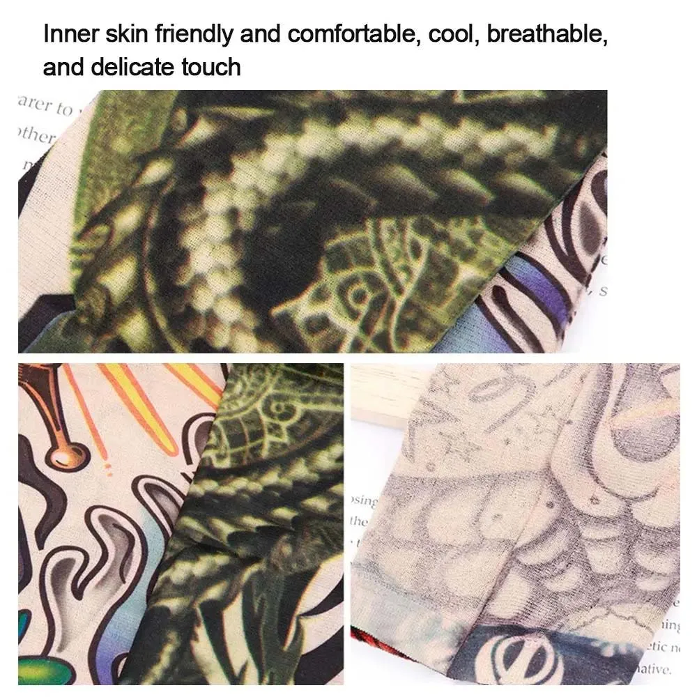 Arm Covers Flower Arm Tattoo Sleeve Arm Warmers Cycling Gloves Sun Protection Cover Long-sleeved Glove Flower Arm Pattern