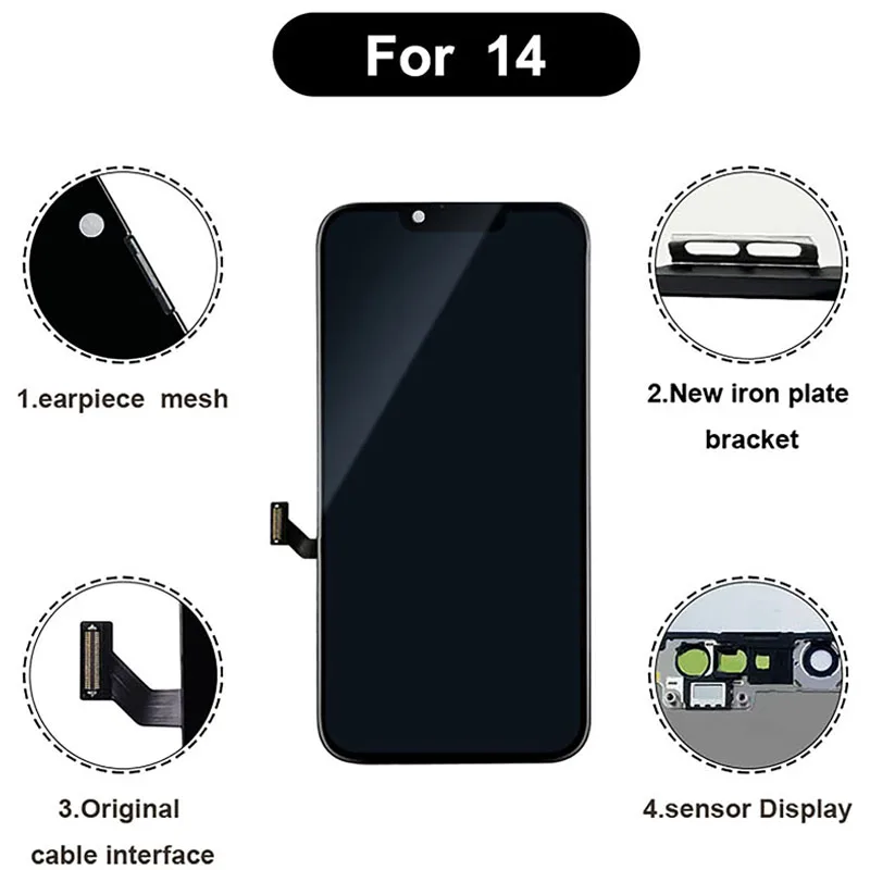 2 Stuks Hl-Incell Iphone Hd + Touch Lcd-Paneel Pantalla Vervanger Voor Iphone 14 Lcd 14Plus Lcd-Scherm Touchscreen Digitzer Assemblage