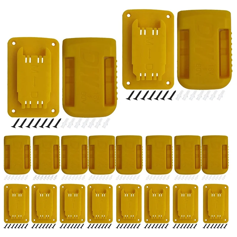 

HOT-Battery Base And Tool Holder For Dewalt Drills 20V 12V And M18 Tools (Yellow, Pack Of 20)