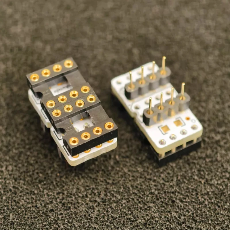 Single op-amp to dual op-amp adapter board, op-amp socket