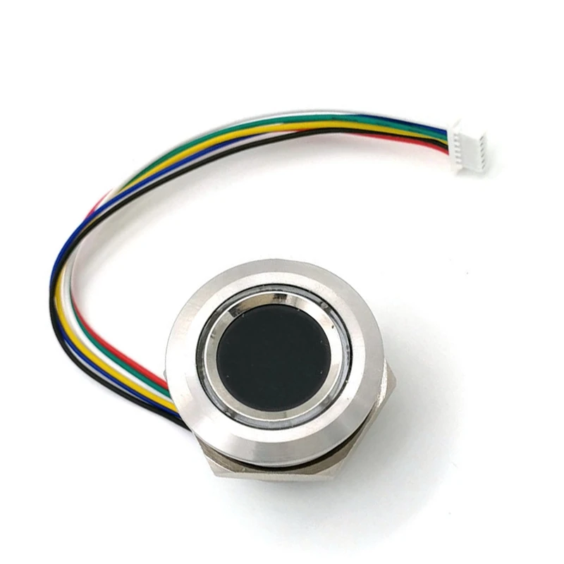 R503 Circular Round RGB Ring Indicator LED Control DC3.3V MX1.0-6Pin Capacitive Fingerprint Module Sensor Scanner, 15Mm