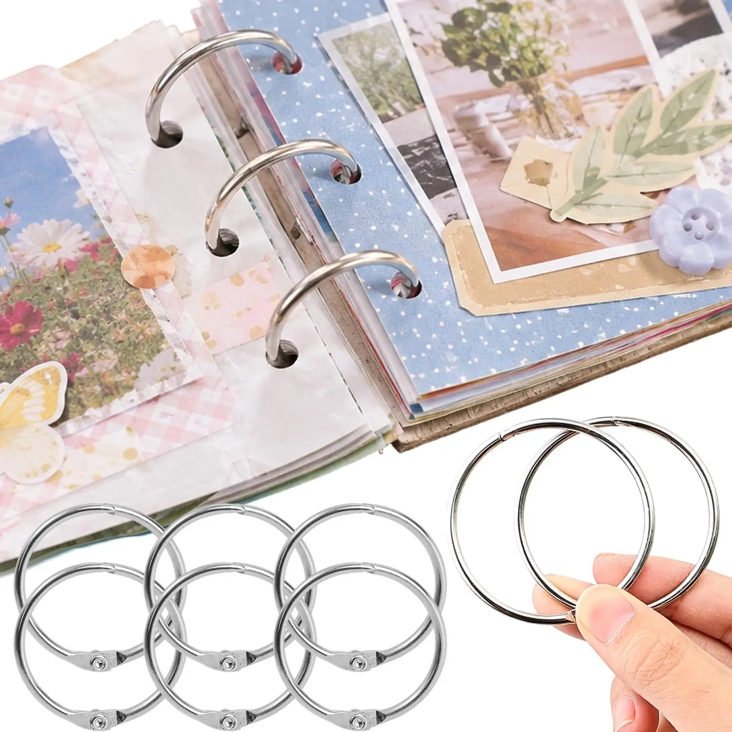10pcs Multifunctional Loose-leaf Notebook Metal Binder Rings