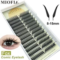 MIOFIA Fox Anime extensión de pestañas prefabricadas Manga pestañas postizas pluma Natural ligero cómic Spire pestañas para herramienta de maquillaje