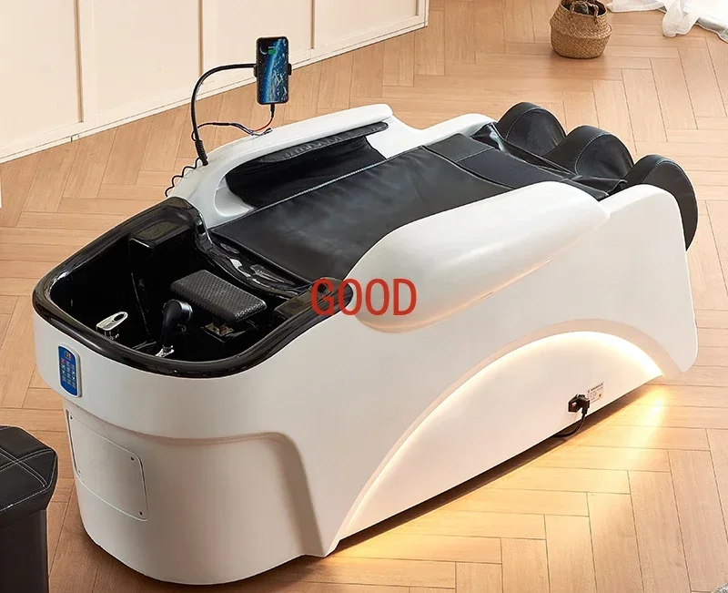 

Electric massage shampoo bed barber shop full lying head therapy water circulation flushing bed hair dedicated