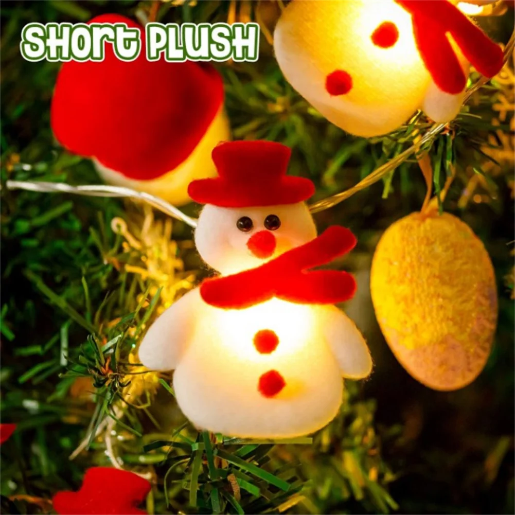 10 /20 LEDs Christmas Snowman String Lights 2000K Waterproof Luminous Led Fairy Lights Christmas Decoration For Garden Path Yard