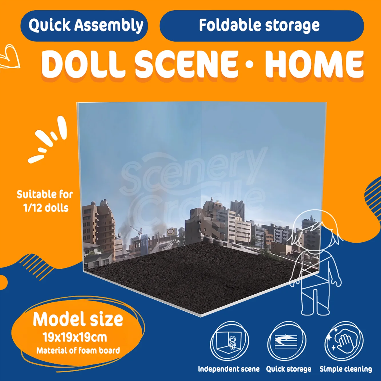 DIY 블라인드 박스 피규어 모델 인형 장난감 소품 장면 배경 디스플레이 보드 - 수집용 피규어용 PVC 코티지 테마