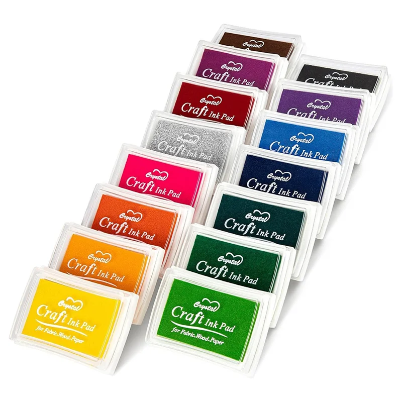 

Ideal For Kids And Adults For DIY Projects-15 PCS Craft Ink Pads Set On Paper, Wood, Fabric