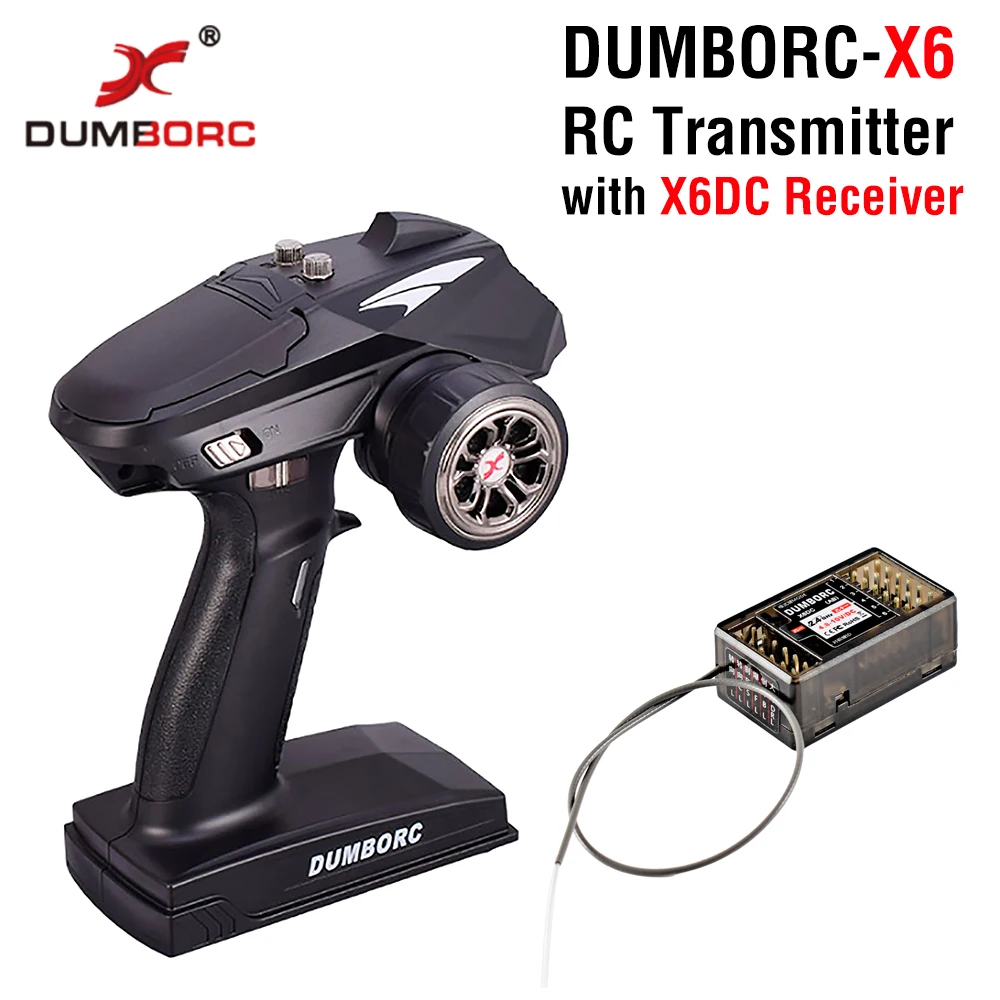 DUMBORC X6P 6CH 2.4G RC Radio Controller Zender met X6DC Ontvanger voor RC Auto Boot Tank Ondersteuning DIY
