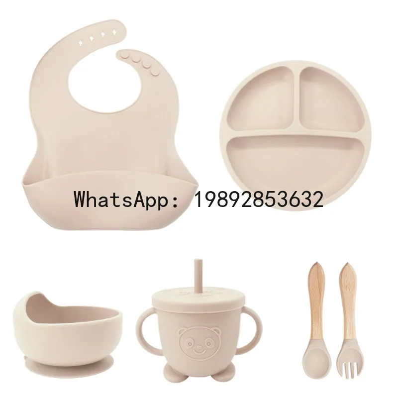 أدوات مائدة من السيليكون للأمهات والرضع، وعاء طعام للأطفال، مستلزمات التغذية، مريلة من طبق السيليكون للطعام #3