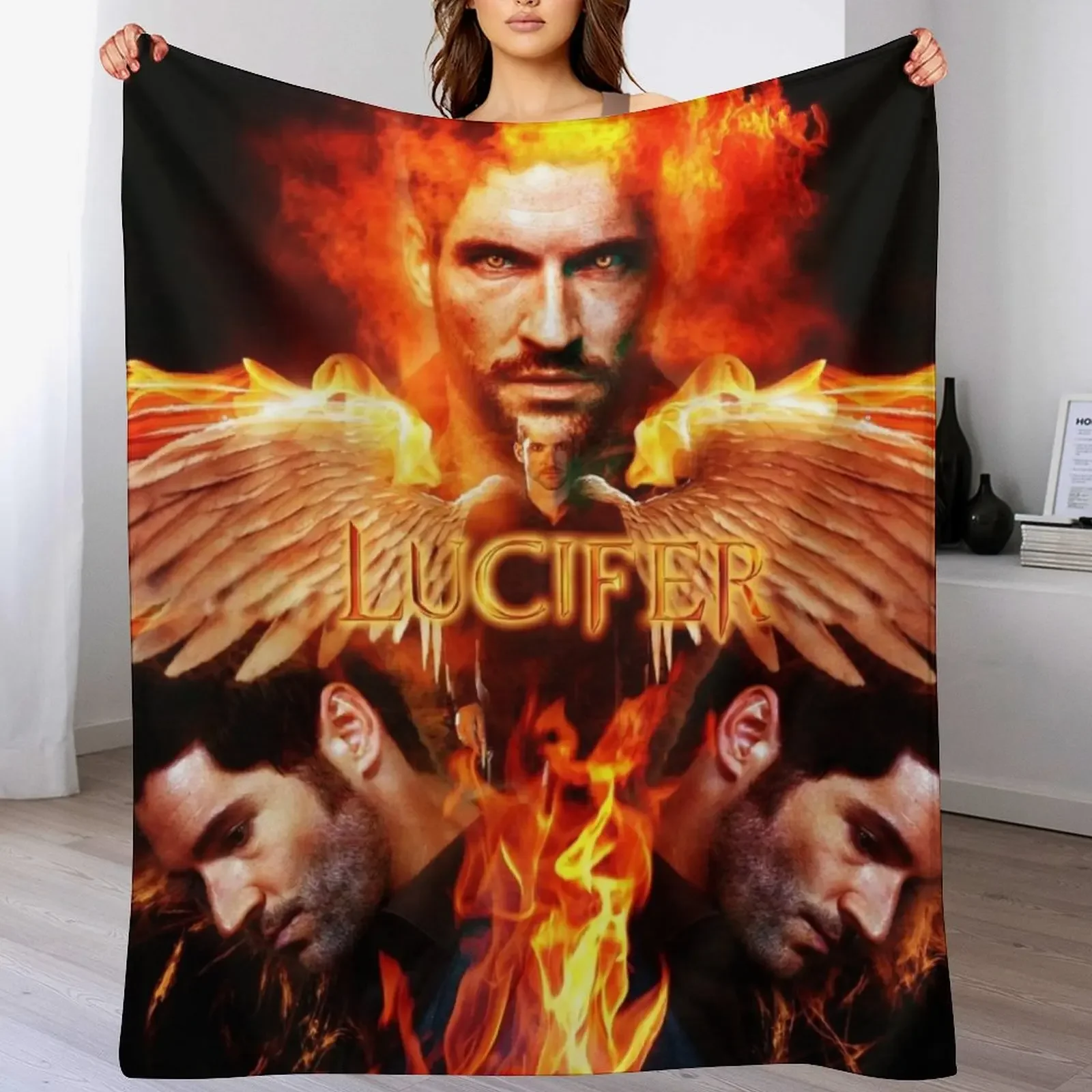 

Lucifer Fire Wings Throw Blanket Winter beds Tourist for sofa Extra Large Throw Blankets
