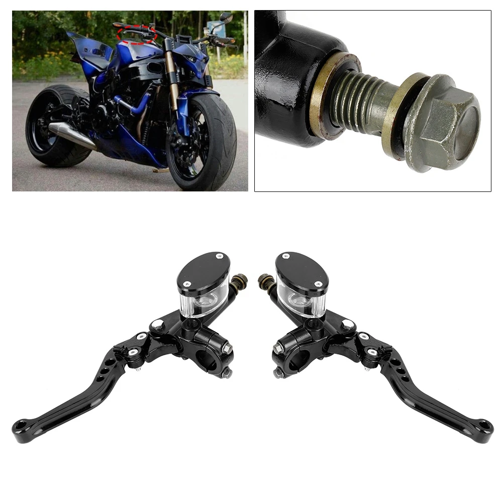 New 1 Pair CNC 7/8inch 22mm Motorcycle Handlebar Master Cylinder Levers Handle Hydraulic Brake Pump Clutch Aluminum Master