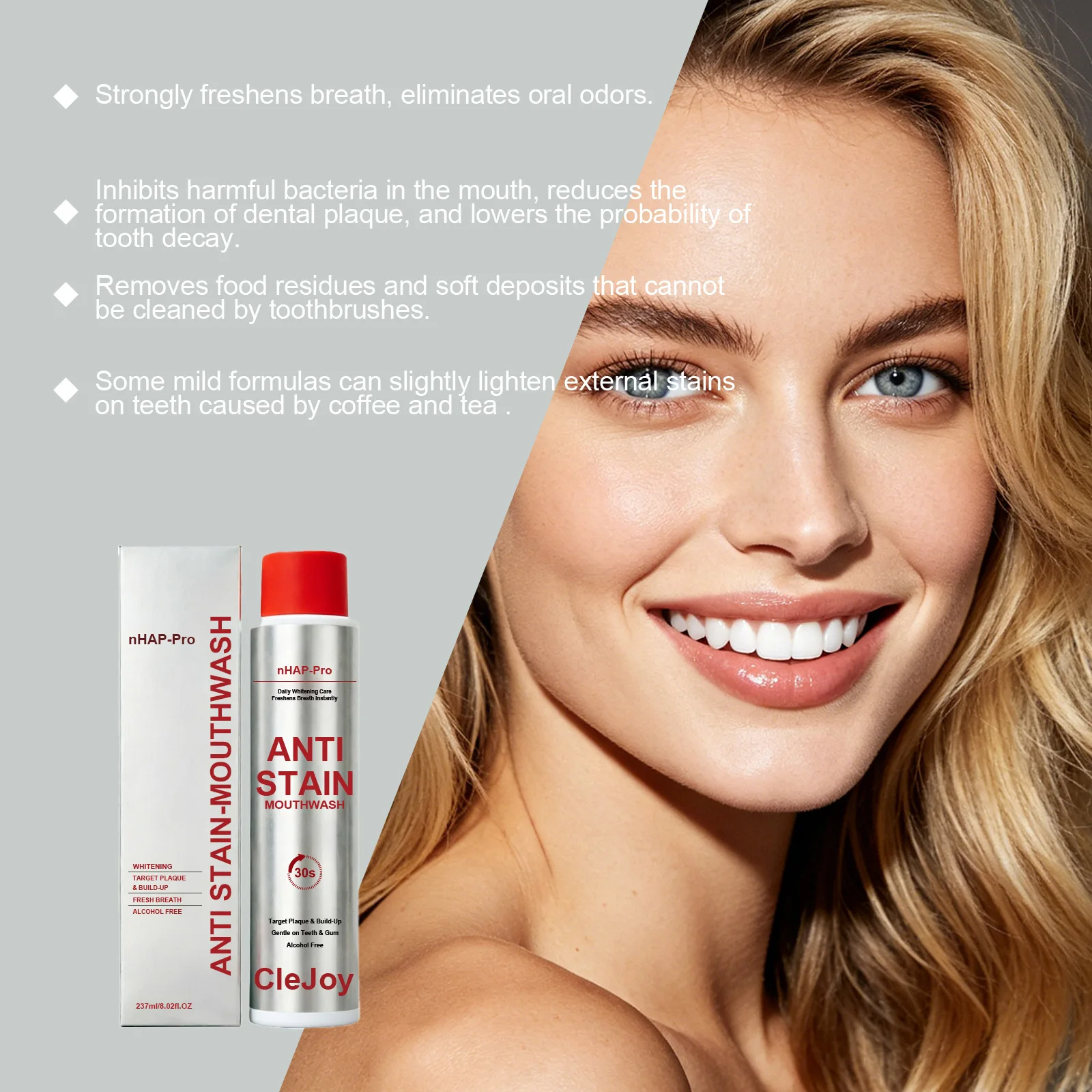 CleJoy Anti-Flecken-Mundspülun – Teeth Whitening Natural Bewertung und Preis