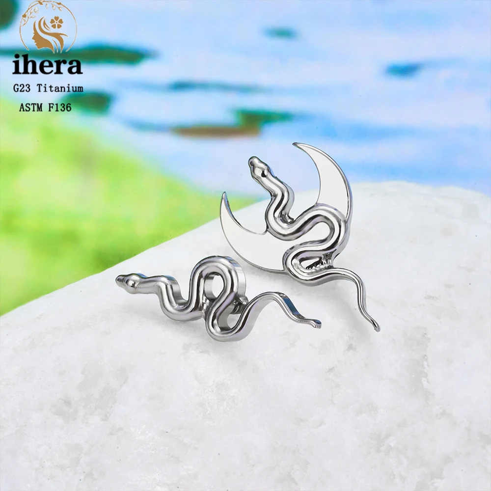 ASTM F136 G23 Titanium Snake Facial Features Labret Lip Stud Internal Threaded Tragus Cartilage Helix Ear Studs Piercing Jewelry