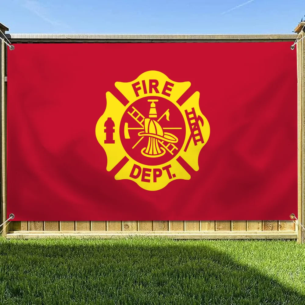 Outdoor Decor Room Aesthetic Outdoor Flags Banners Wall Decoration Four Hole Single Sided Flag Polyester Fire Department Funny