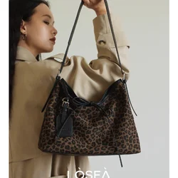 Leopard Print Hobo Armpit Bag Ladies 2024 New Vintage Shoulder Bag Handbag, Delicate Leopard Print Shoulder Bag